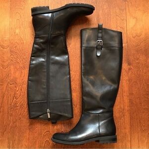 Banana Republic “Vail” Black Leather Tall Riding Boots, Size 6.5
